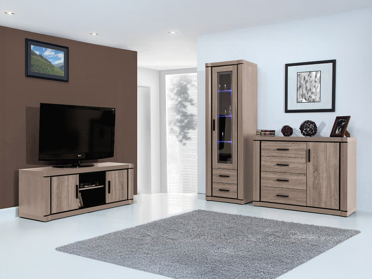 Könyvespolc Dallas D16 (Xavier), Szín: Triufel tölgy, Led világítás: Igen 4338292