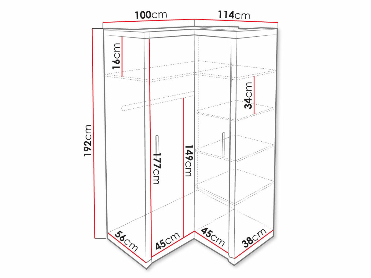 Sarokszekrény Dallas D21 (Xavier) , Szín: Triufel tölgy 4338371
