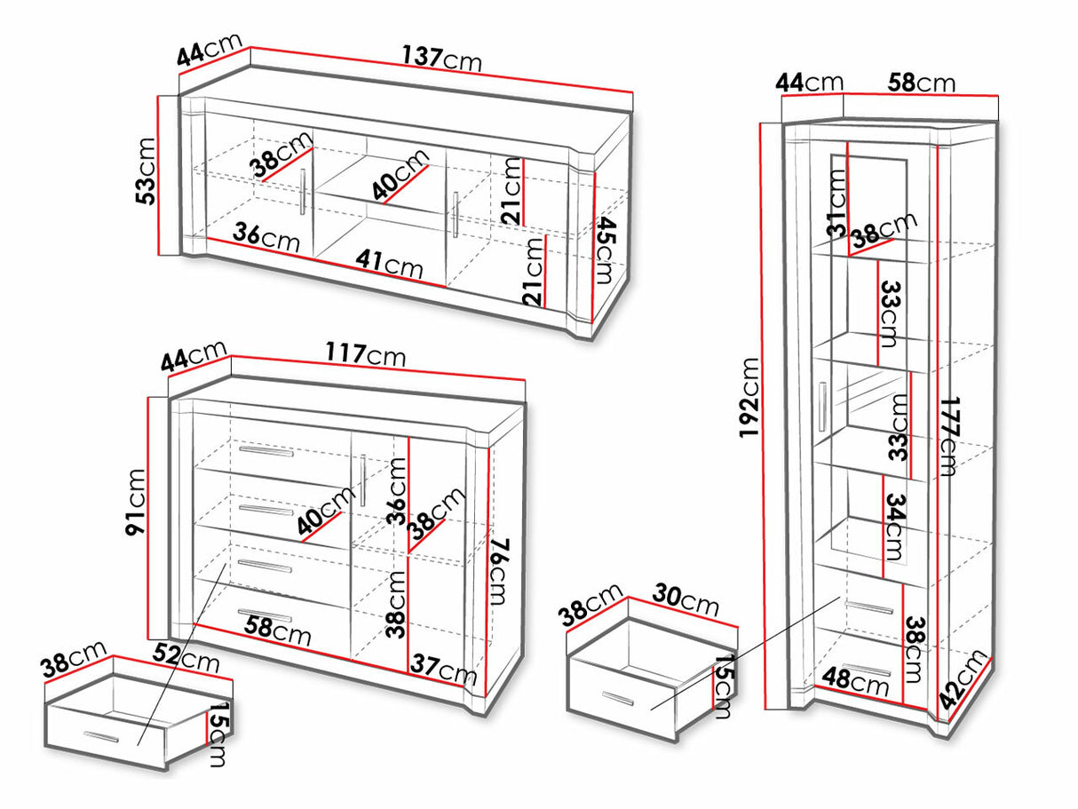 Nappali szett Dallas I (Xavier), Szín: Triufel tölgy, Led világítás: Nem 4338407