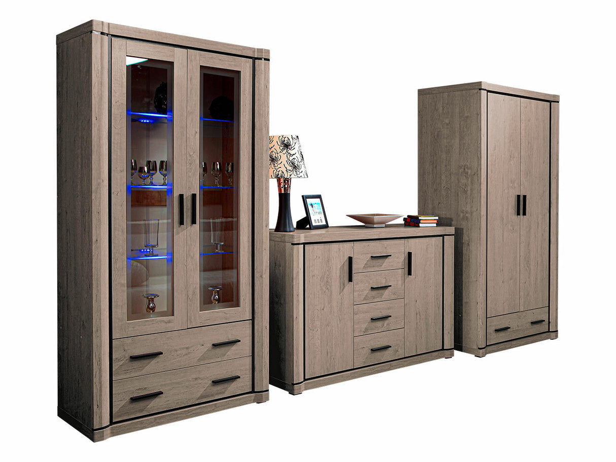 Nappali szett Dallas IV (Xavier) , Szín: Triufel tölgy, Led világítás: Nem, Könyvespolcok: Nem 4338464