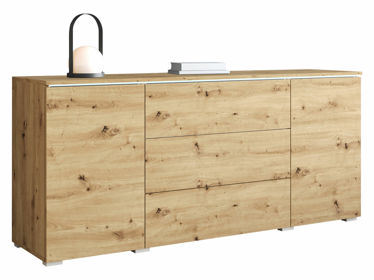 Komód VERA 150 (Sawoti), Szín: Artisan tölgy, Led világítás: Igen fehér 4338609