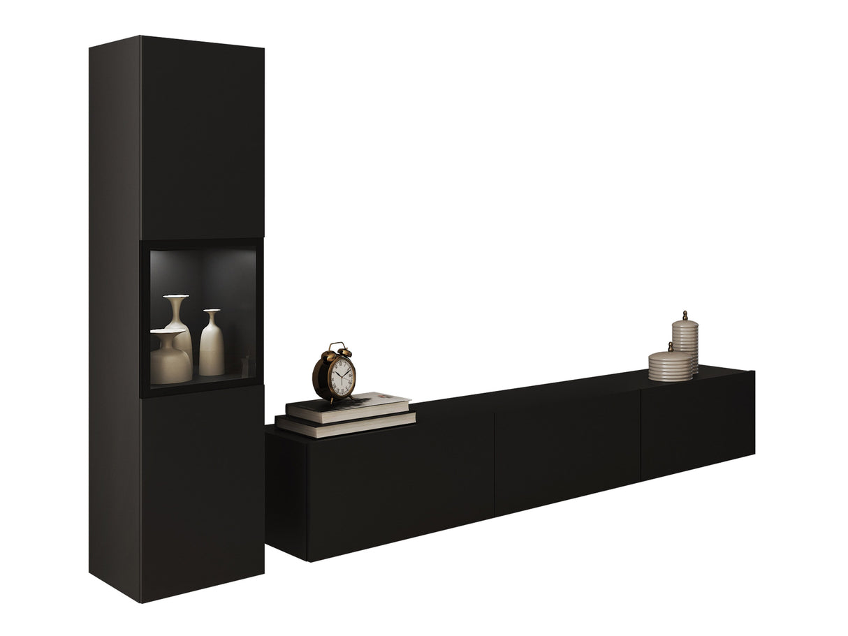 Nappali szett BERLIN I, Szín: Grafit, Led világítás: Igen