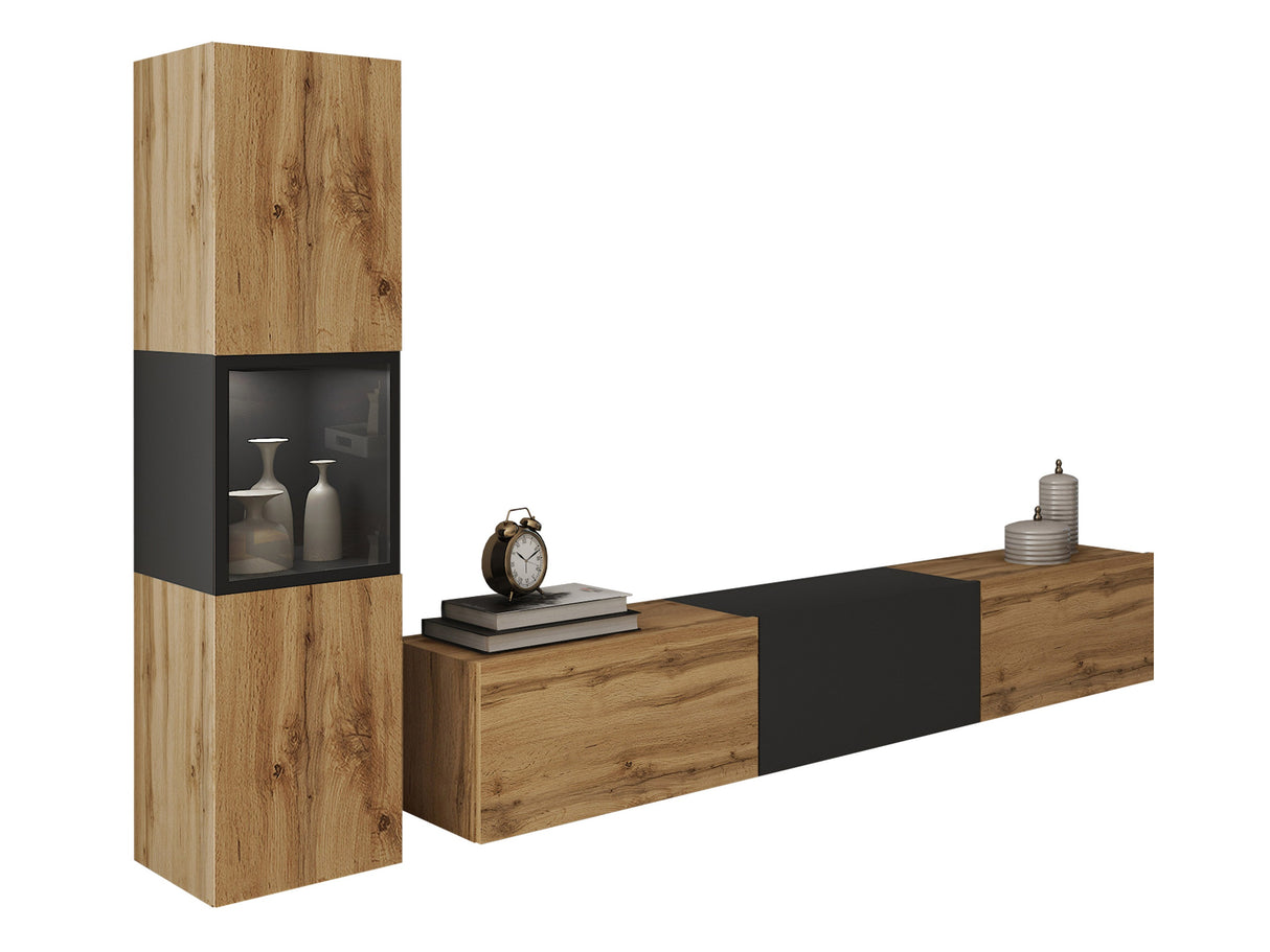 Nappali szett BERLIN I, Szín: Wotan tölgy + Grafit, Led világítás: Igen