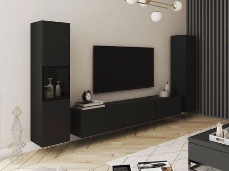 Nappali szett BERLIN III, Szín: Grafit, Led világítás: Nem