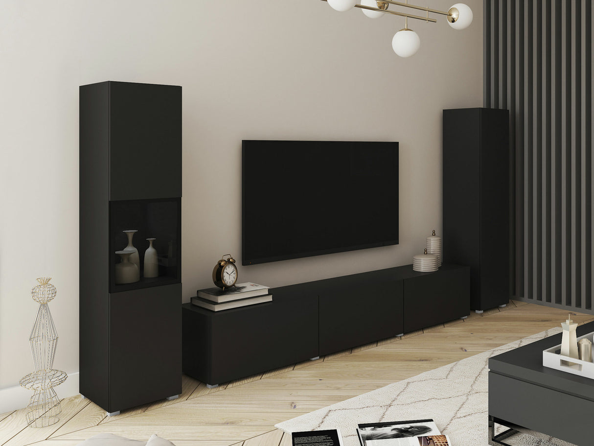 Nappali szett BERLIN III, Szín: Grafit, Led világítás: Nem