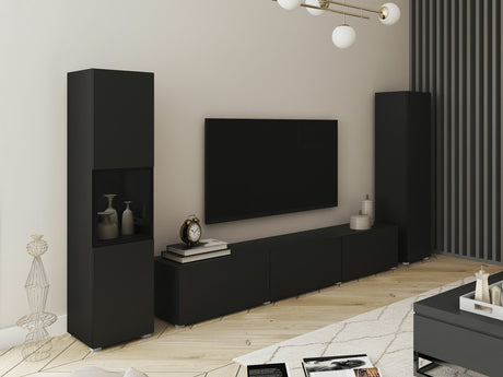 Nappali szett BERLIN III, Szín: Grafit, Led világítás: Nem