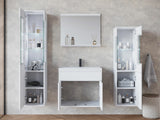 Fürdőszoba garnitúra z umywalką NAIROBI, Szín: Fehér + Fényes fehér, Led világítás: Nem
