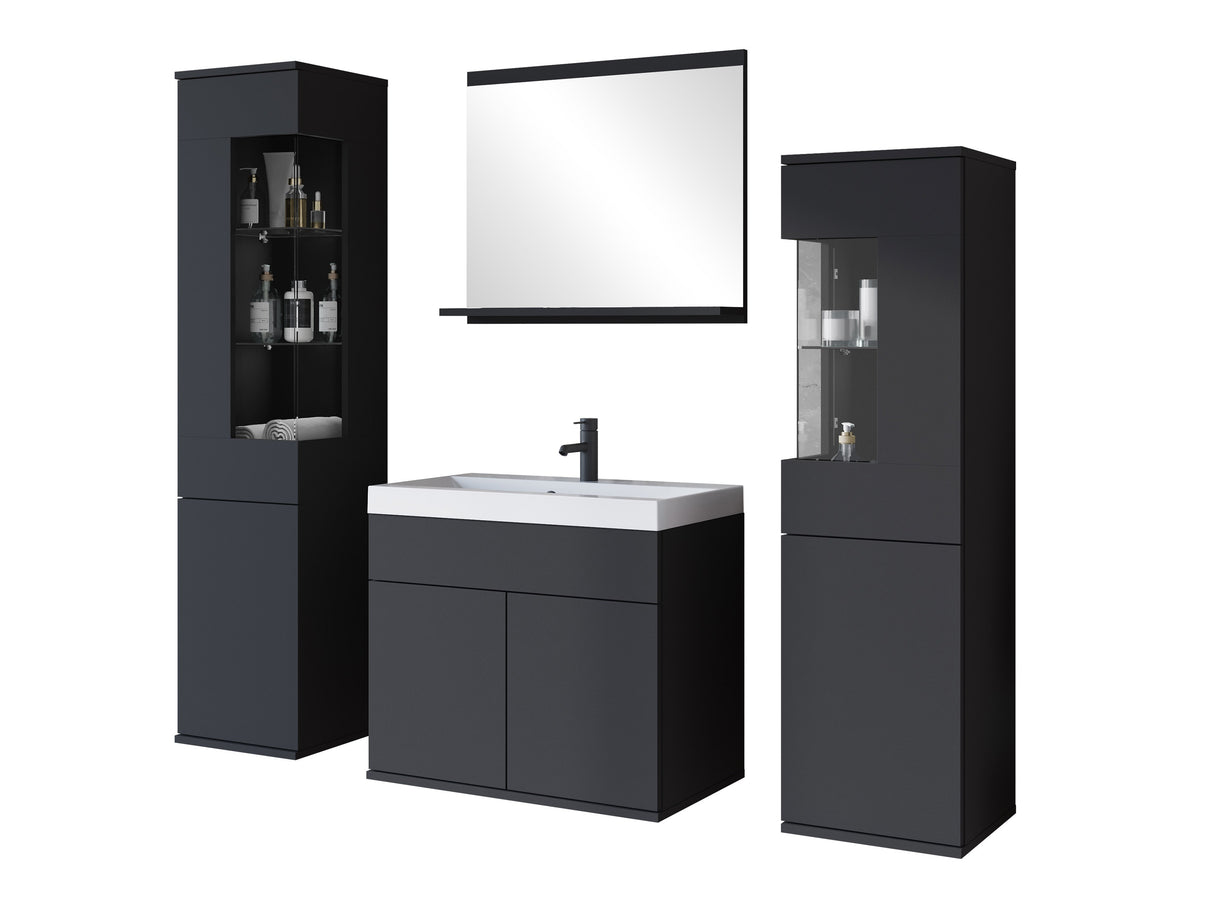 Fürdőszoba garnitúra z umywalką NAIROBI, Szín: Grafit, Led világítás: Nem