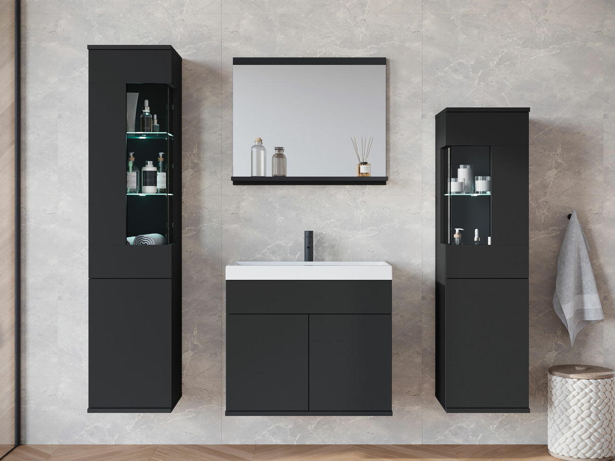Fürdőszoba garnitúra z umywalką NAIROBI, Szín: Grafit, Led világítás: Igen