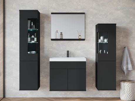 Fürdőszoba garnitúra z umywalką NAIROBI, Szín: Grafit, Led világítás: Igen