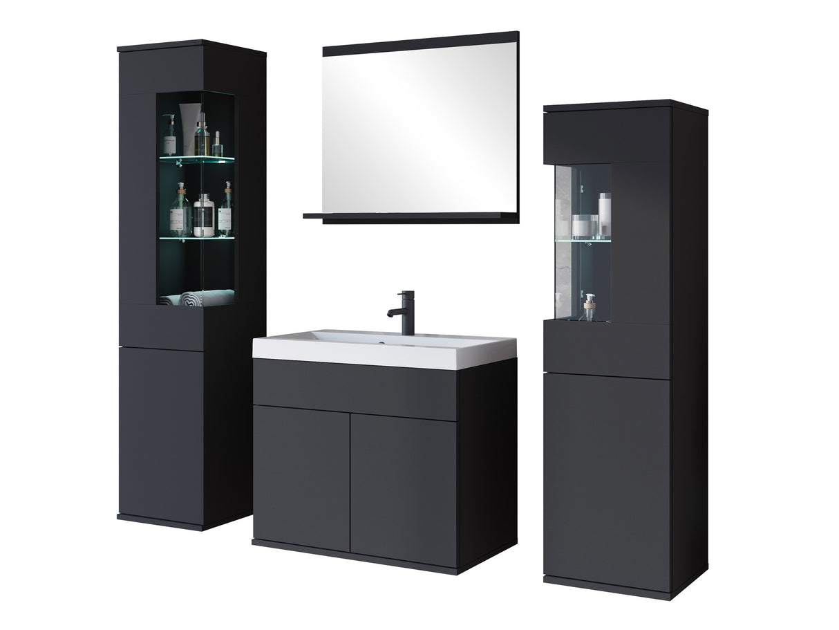 Fürdőszoba garnitúra z umywalką NAIROBI, Szín: Grafit, Led világítás: Igen