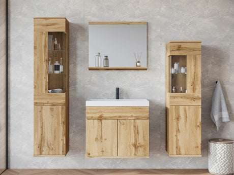 Fürdőszoba garnitúra z umywalką NAIROBI, Szín: Wotan tölgy, Led világítás: Nem