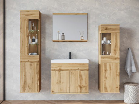 Fürdőszoba garnitúra z umywalką NAIROBI, Szín: Wotan tölgy, Led világítás: Igen