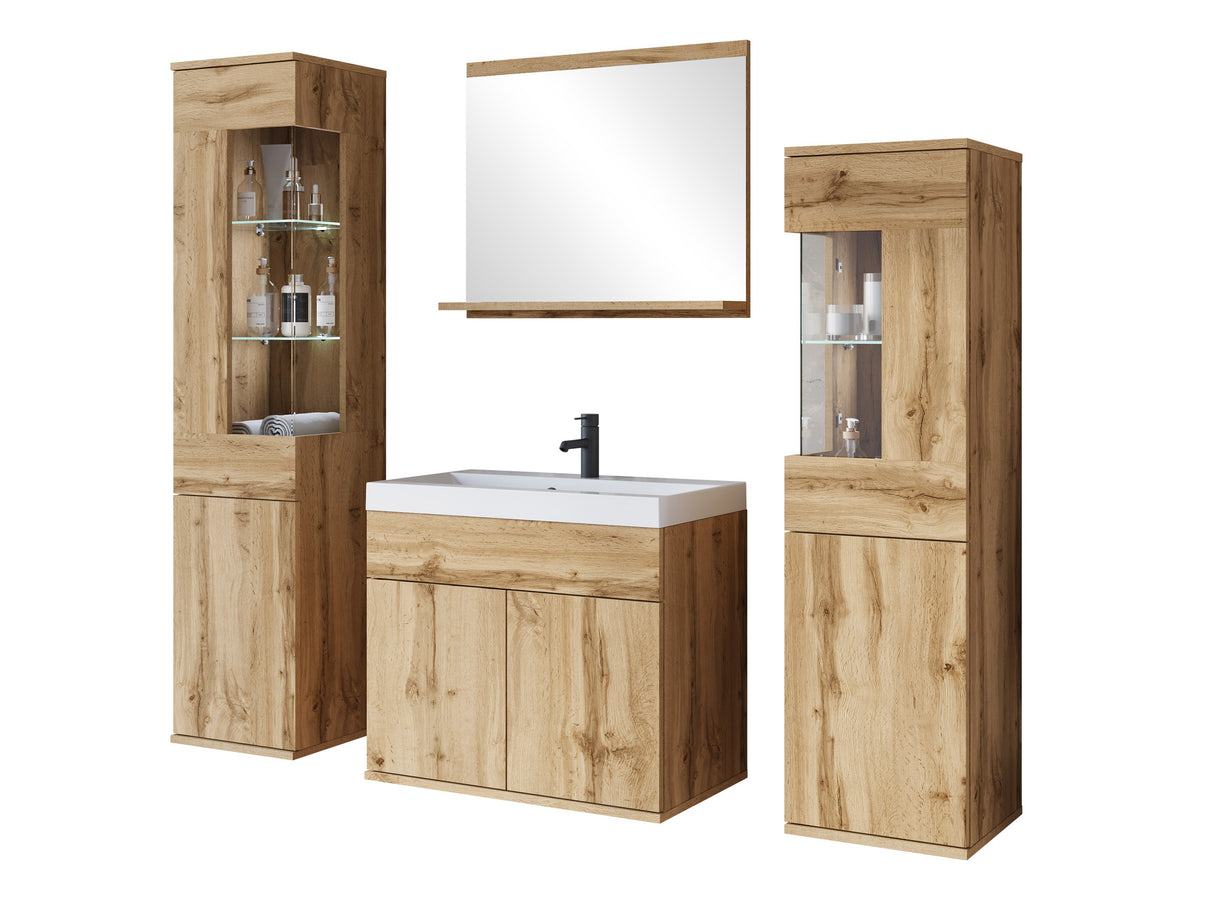 Fürdőszoba garnitúra z umywalką NAIROBI, Szín: Wotan tölgy, Led világítás: Igen