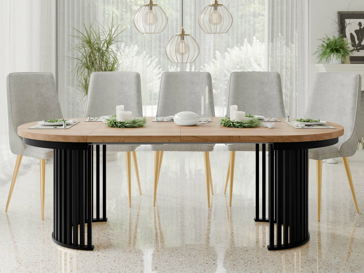 Asztal KOMO FI 100+(2X50), Szín: Craft + Fekete