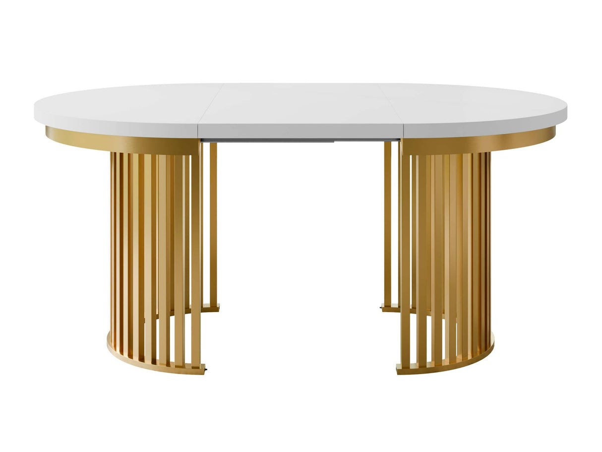 Asztal KOMO FI 100+(2X50), Szín: Fehér + Aranysárga