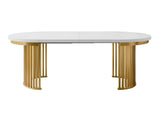 Asztal KOMO FI 100+(2X50), Szín: Fehér + Aranysárga