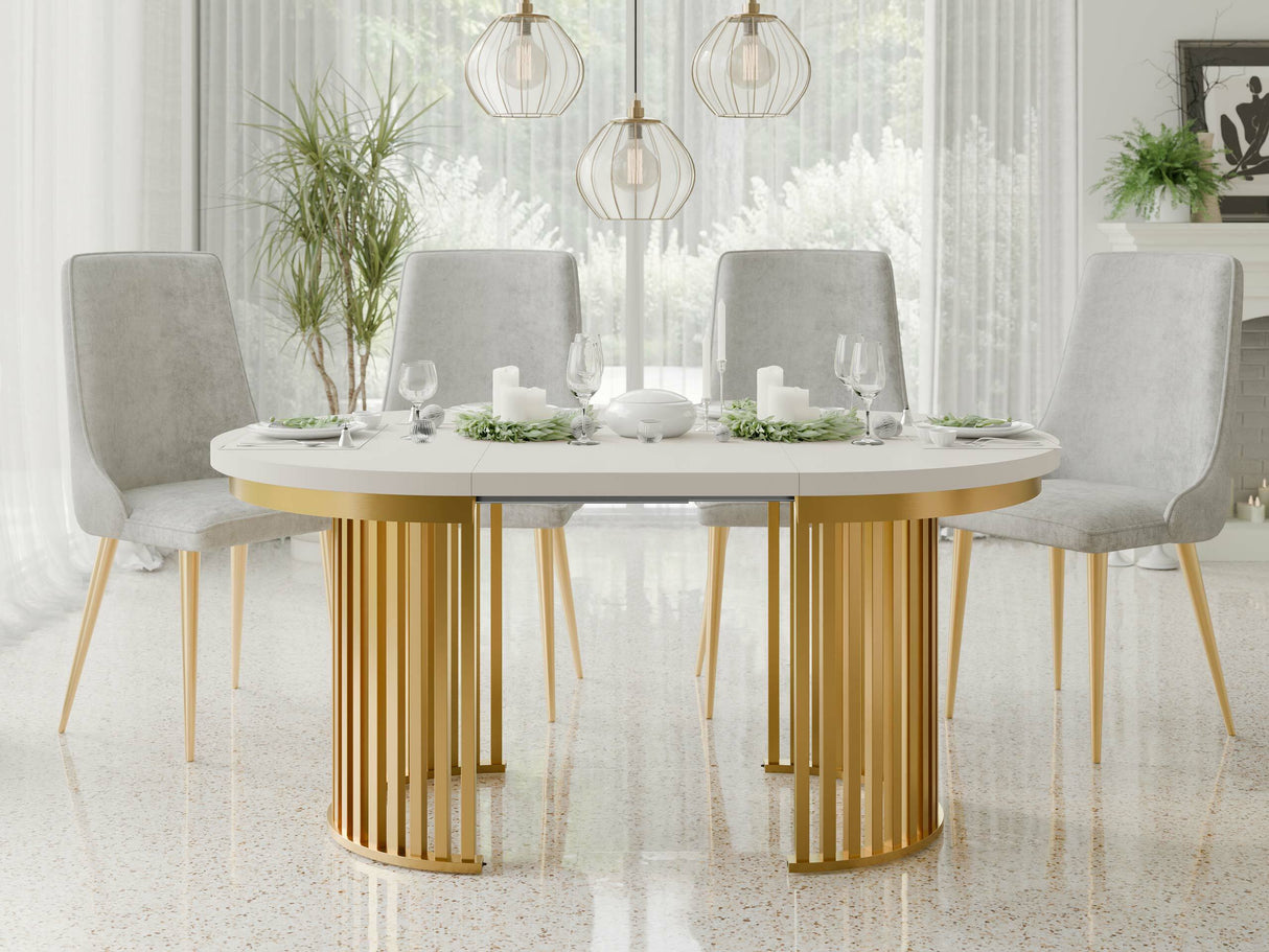 Asztal KOMO FI 100+(2X50), Szín: Kasmír + Aranysárga