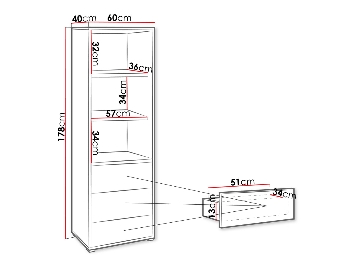 Könyvespolc GESITA R3SZ, (Tölgy) 4346119