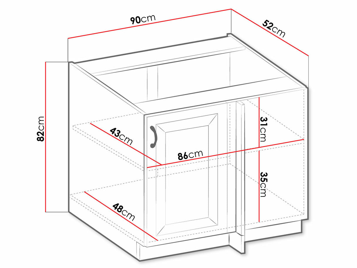 Moduláris szekrény ajtókkal 105 ND 1F BB RETROLINE (Fehér) 4346148