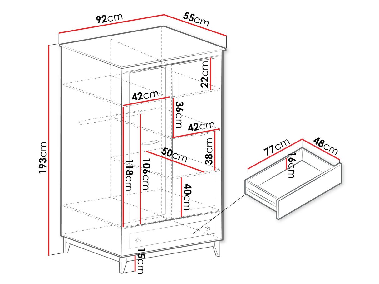 Gardróbszekrény WINDSOR W-10 Kasmír