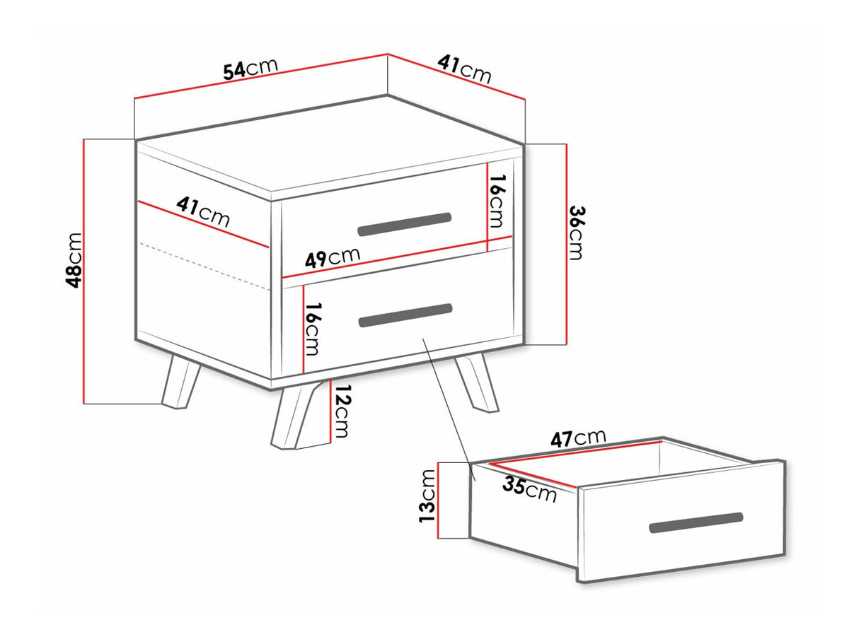 Éjjeliszekrény BALI, Szín: Fehér 4362333