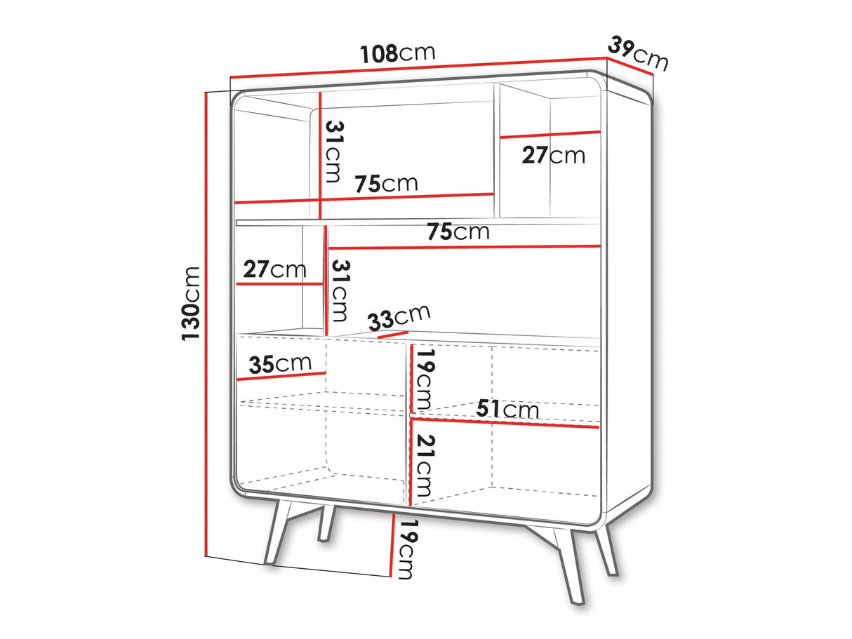 Könyvespolc HELION RG108 Warmia