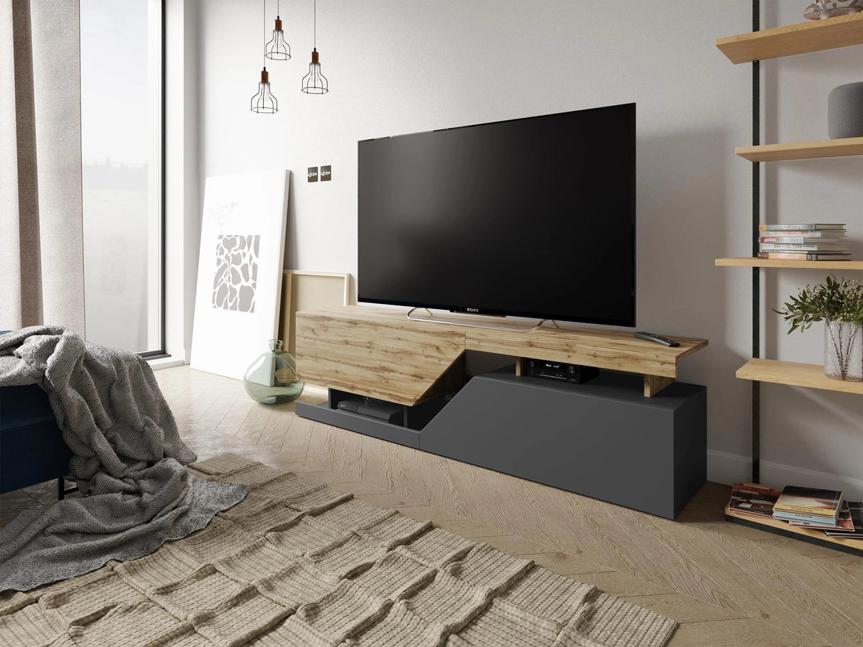 TV-állvány RTV Ceelias (Bekas), Szín: Antracit + Wotan tölgy 4366859