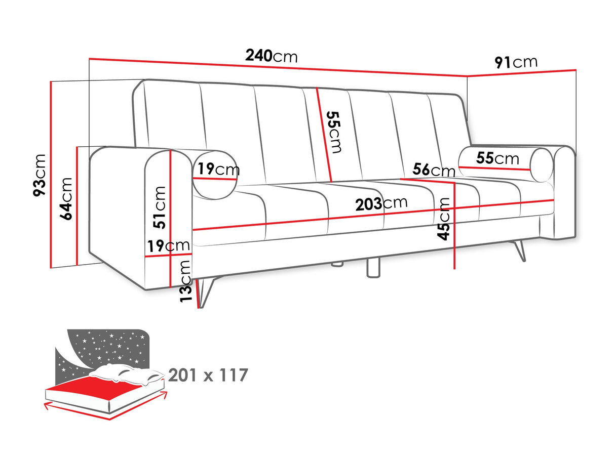 Kanapéágy Wersalka ZURI, Szín: Wave 05