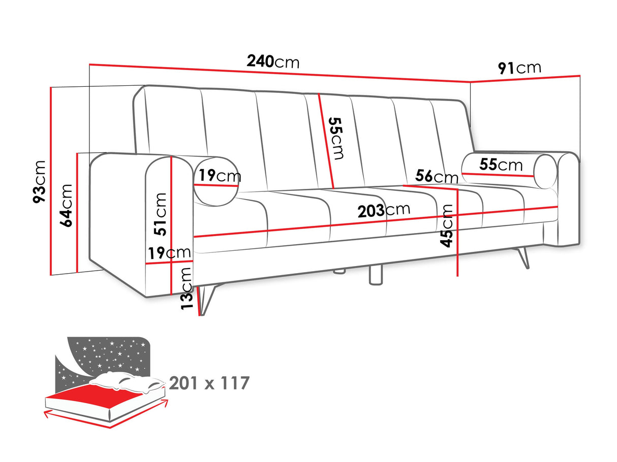Kanapéágy Wersalka ZURI, Szín: Soul 17