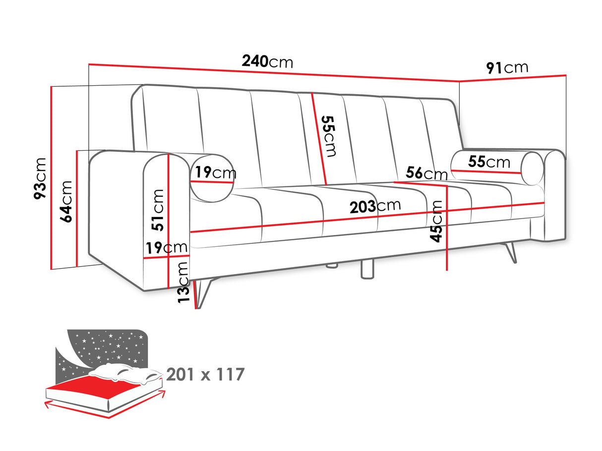 Kanapéágy Wersalka ZURI, Szín: Trilla 222.04