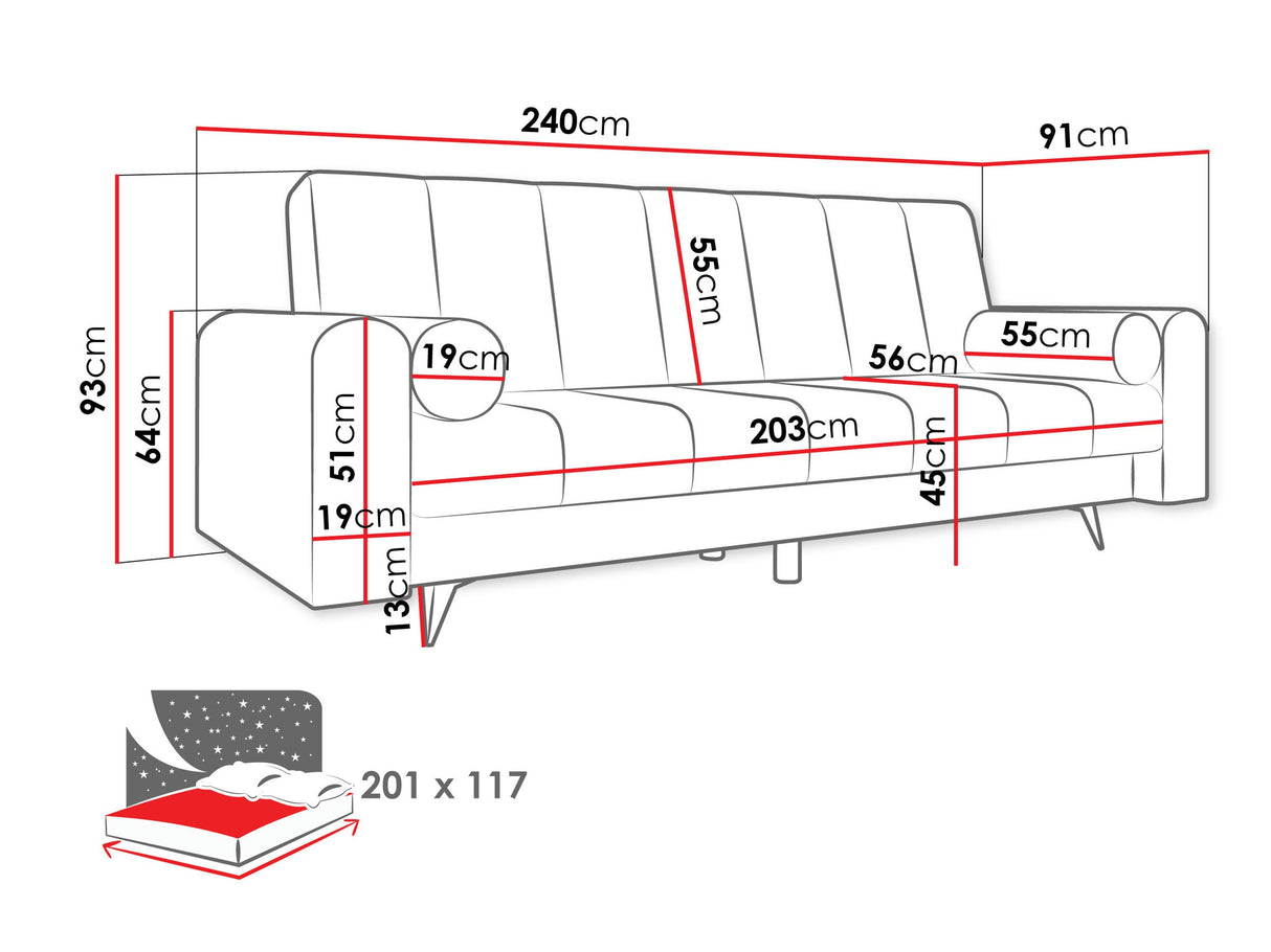 Kanapéágy Wersalka ZURI, Szín: Flow 09