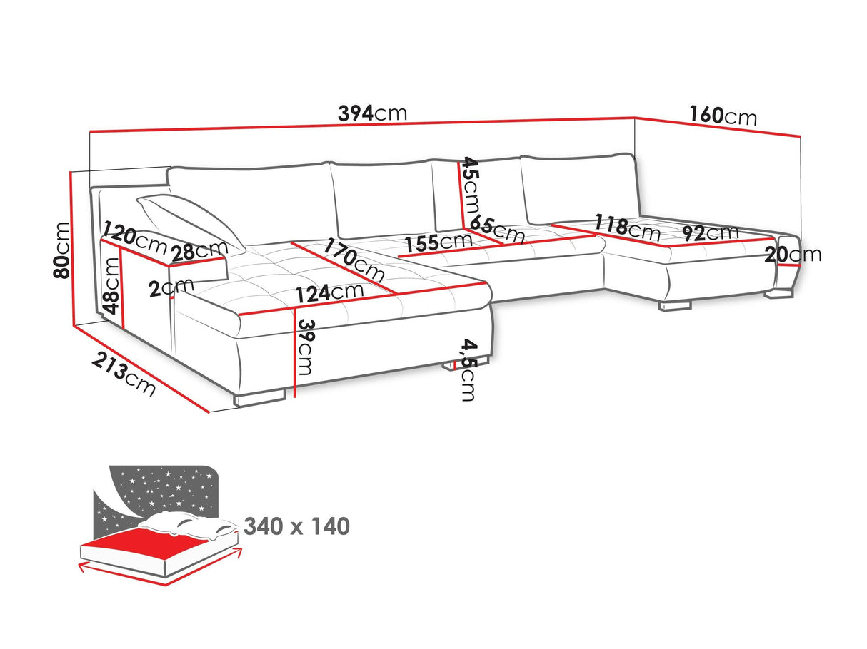 Sarokkanapé Caro (Caro), Szín: Rico 12 4372521