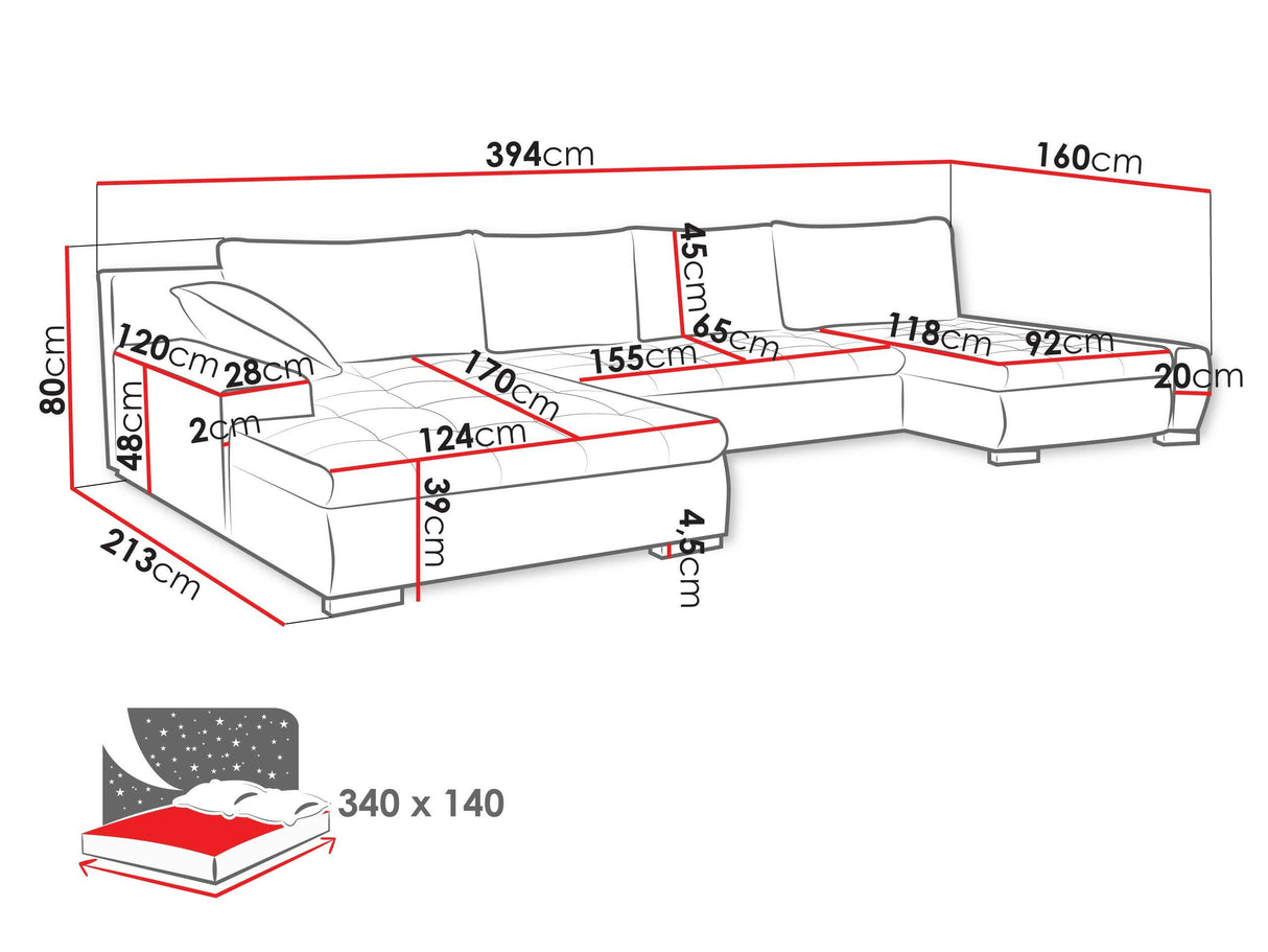 Sarokkanapé Caro (Caro), Szín: Wave 09 4372528