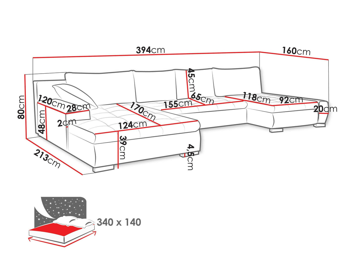 Sarokkanapé Caro (Caro), Szín: Coral 55 4372541