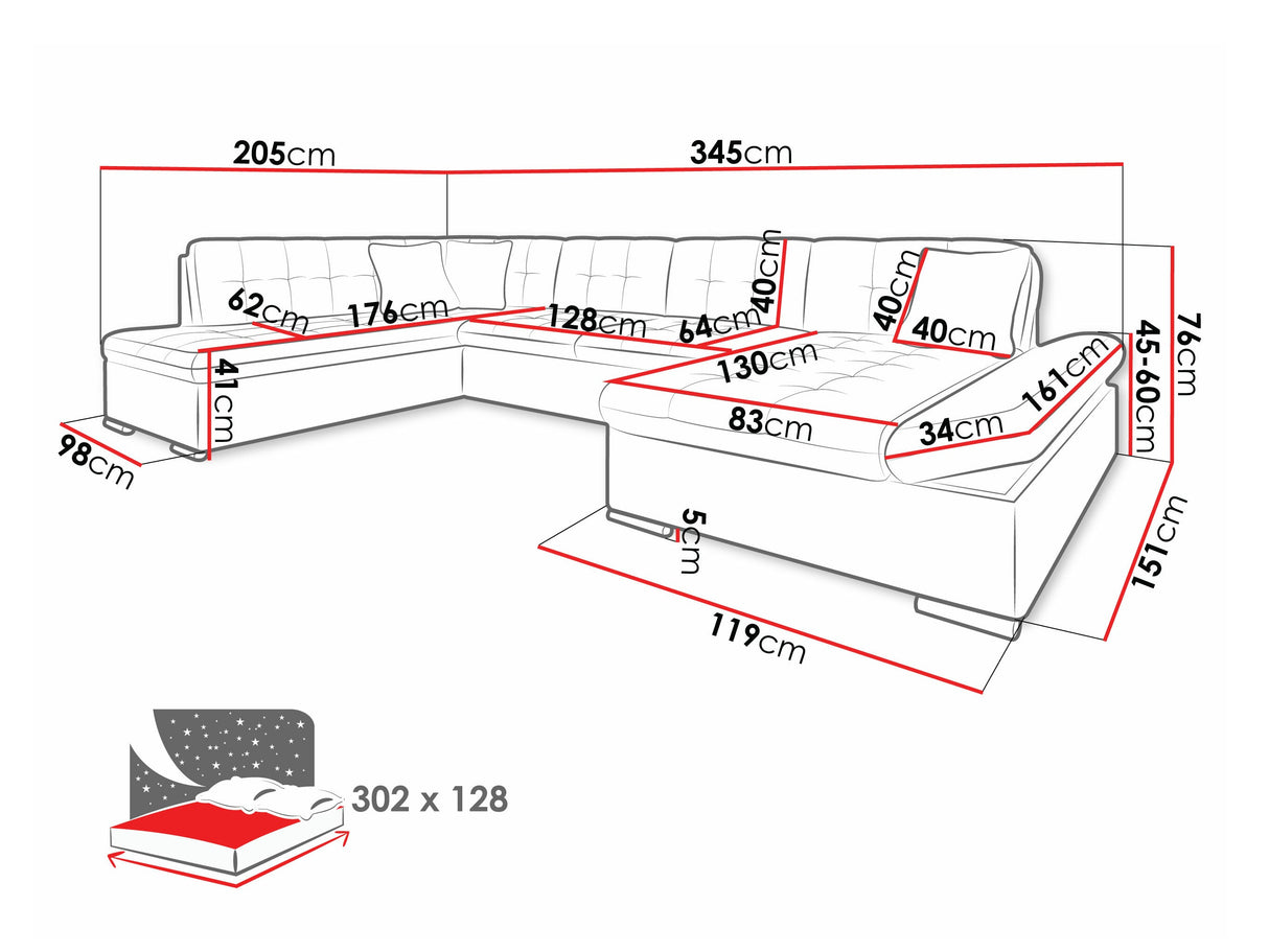 Sarokkanapé Bergen (Genero), Szín: Flow 12, Változatok: Jobb 4373415