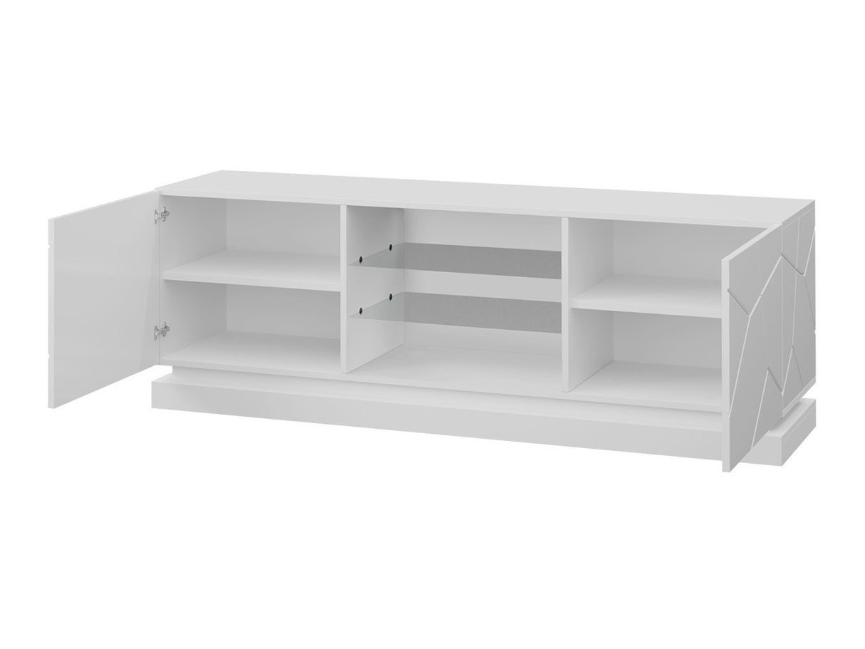 TV-állvány Qiu 160 (Agnes 160), Szín: Fehér + Fényes fehér, -világítás: Igen 4374117