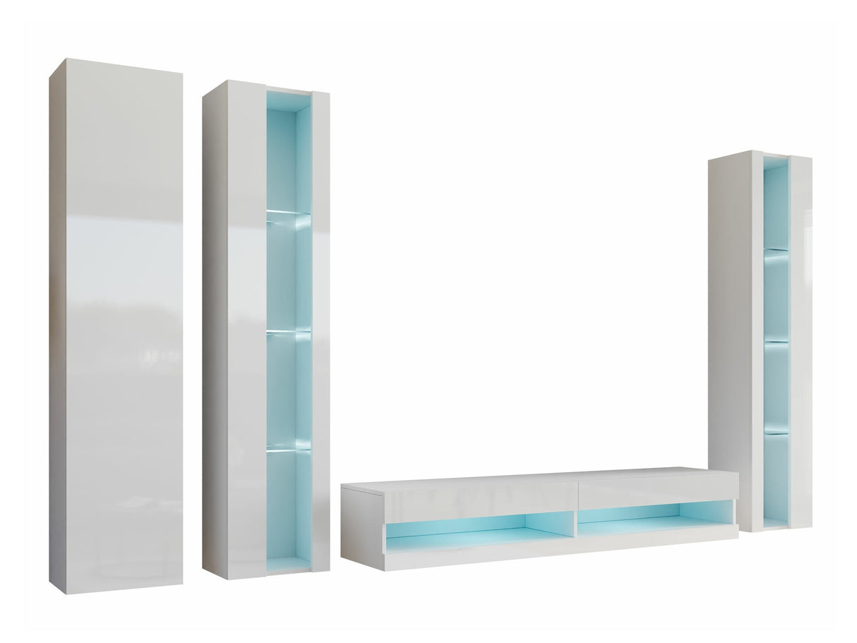 Nappali szett Vigo New VI, -világítás: Nem, Szín: Fehér + Fényes fehér 4374553