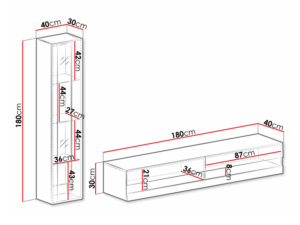 Nappali szett Vigo New VIII, -világítás: Nem, Szín: Fehér + Fényes fehér 4374611