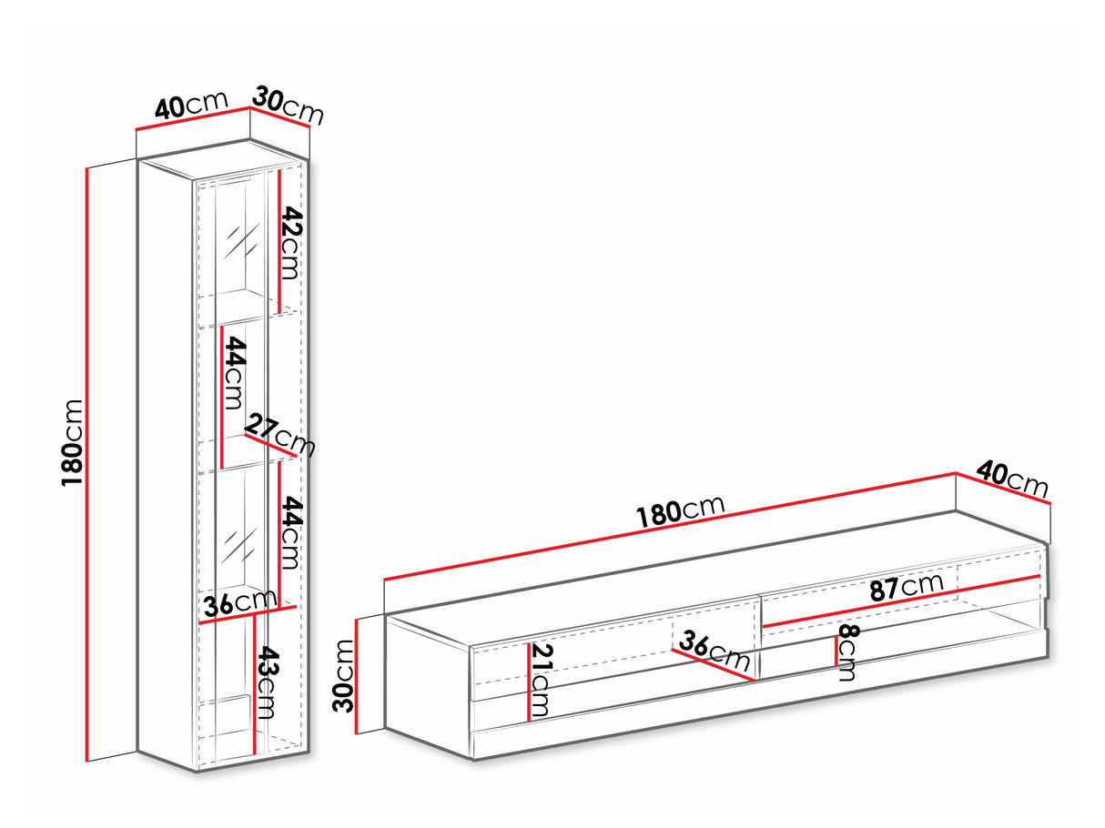 Nappali szett Vigo New VIII, -világítás: Kék, Szín: + Fényes 4374635