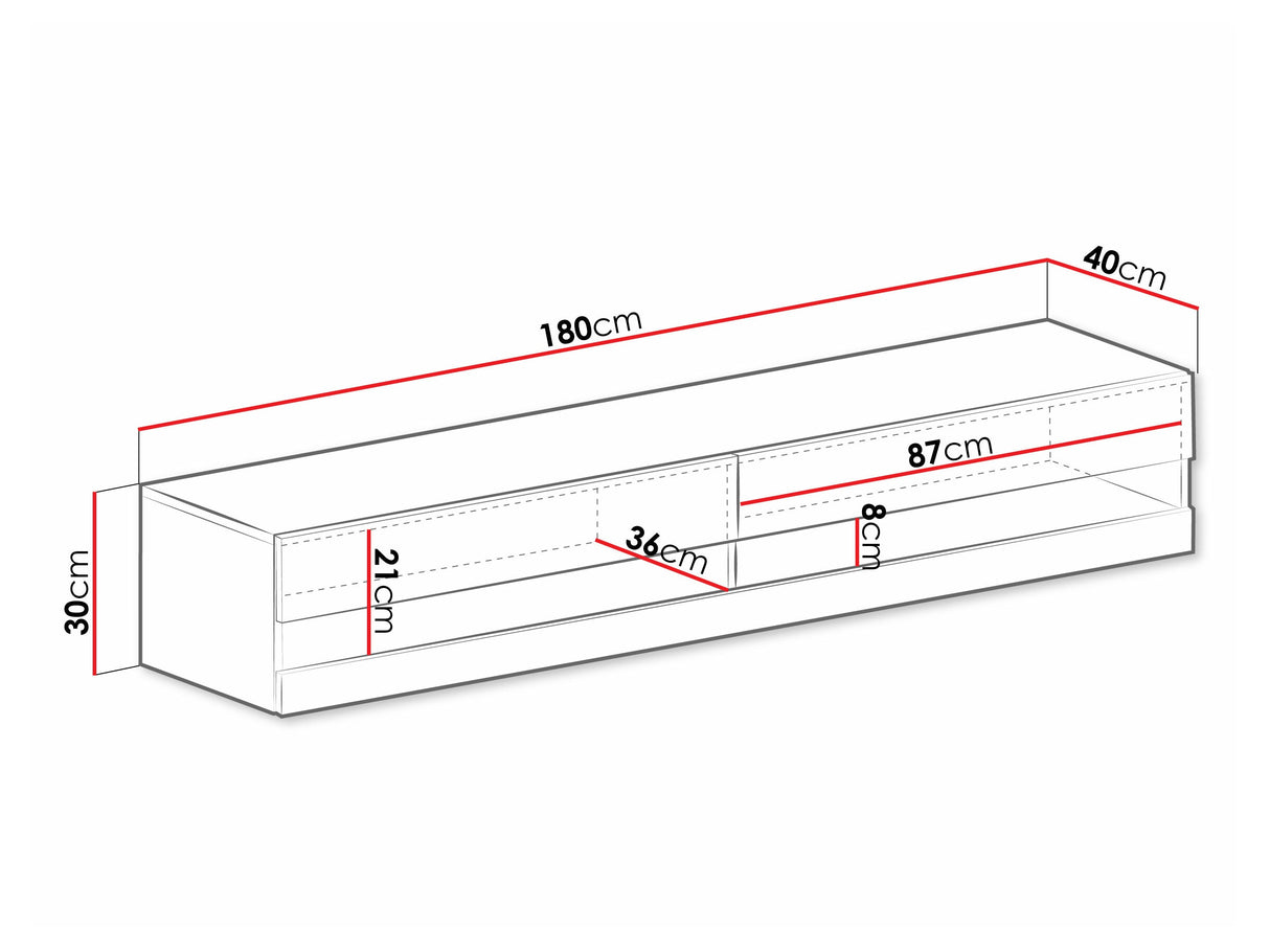 TV-állvány Vigo New 180 (Zigo New 180) II, Szín: + Fényes, -világítás: Nem 4374733