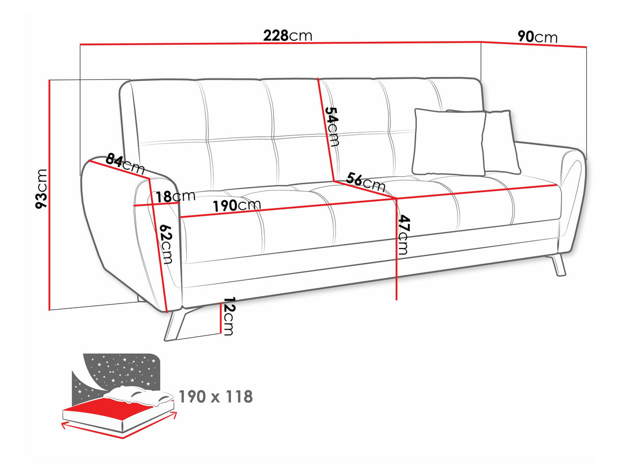 Kanapéágy KAJA, Szín: Prima 15 + Crown 13 4375273
