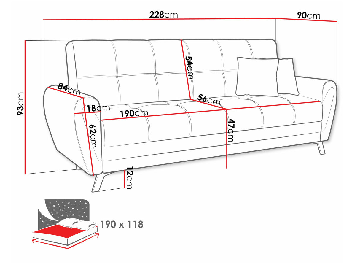 Kanapéágy KAJA, Szín: Zetta 304 + Aragon 93 4375338