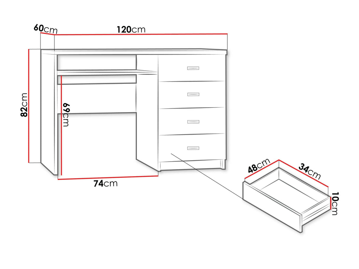 Íróasztal Indianapolis (Nadia N16), Szín: Hamuszürke 4375993