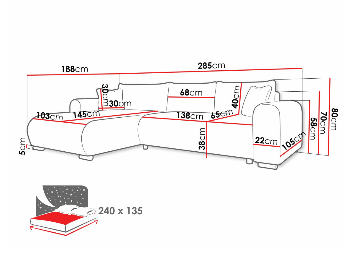 Sarokkanapé MERKOS, Szín: Clara 215.03 4376740