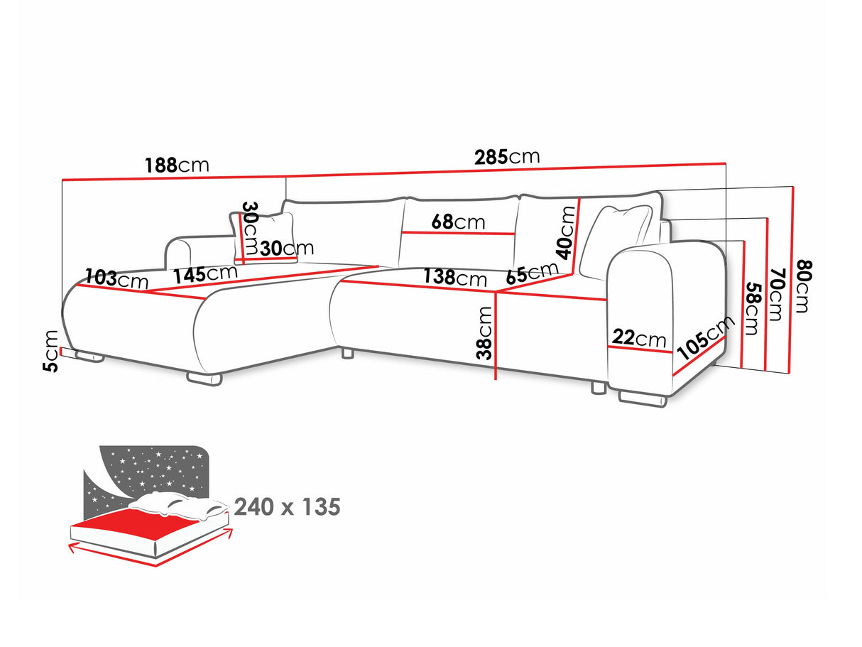 Sarokkanapé MERKOS, Szín: Velo 635 4376742