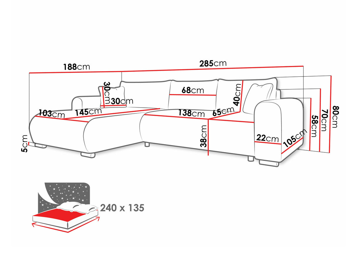 Sarokkanapé MERKOS, Szín: Coral 45 4376745