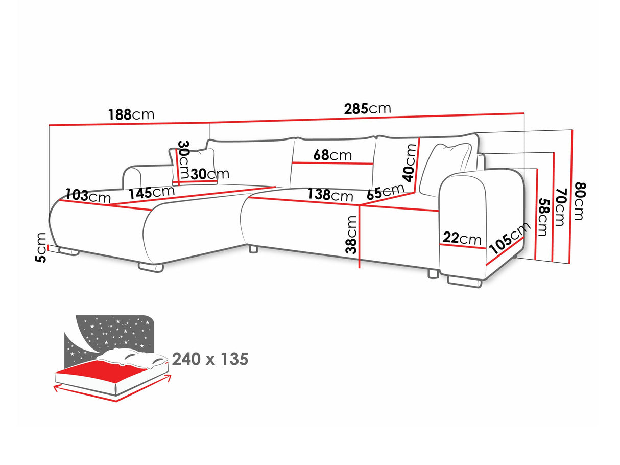 Sarokkanapé MERKOS, Szín: Poso 110 4376749