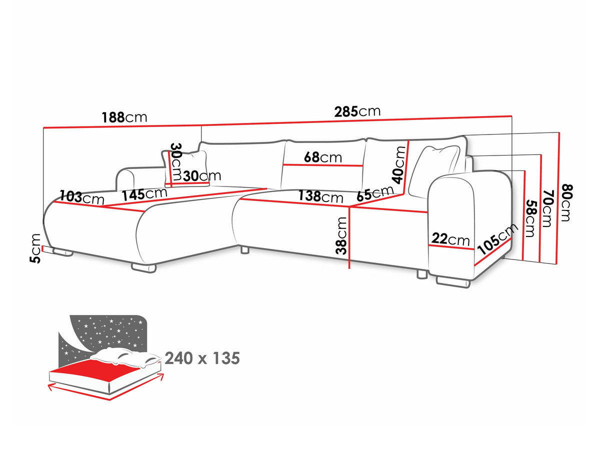 Sarokkanapé MERKOS, Szín: Poso 14 4376751