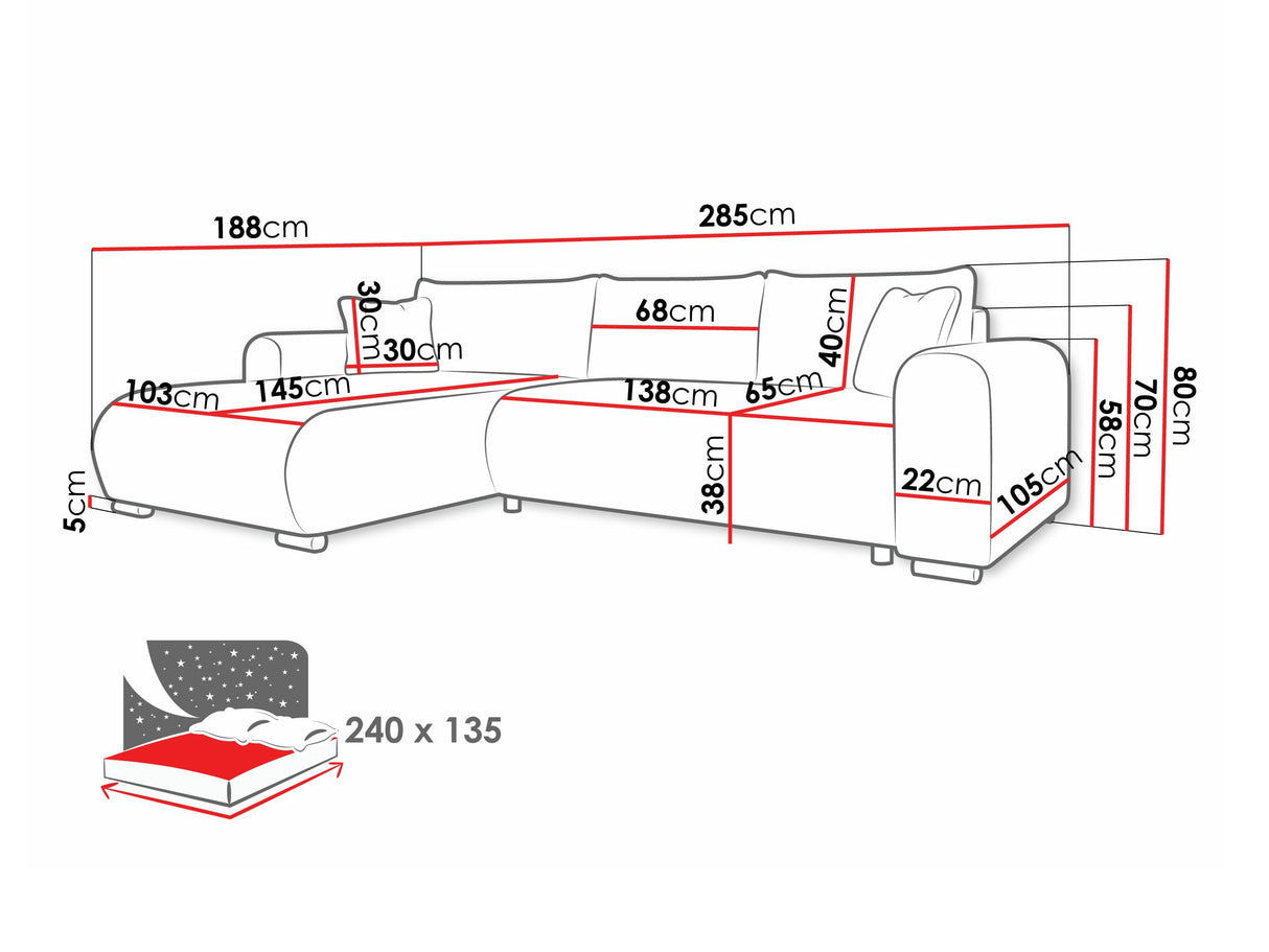 Sarokkanapé MERKOS, Szín: Poso 05 4376756